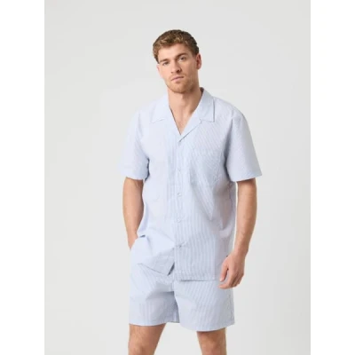 Afbeelding van Björn Borg CORE Resort Pyjamashirt, Heren, Maat: Small, Blue/white