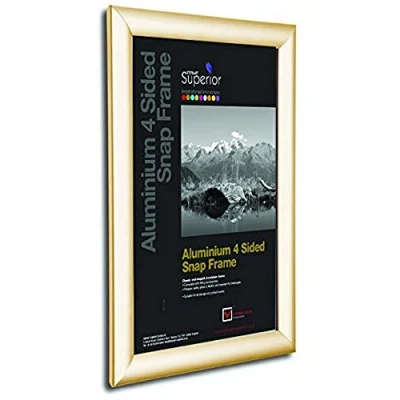 Afbeelding van Stewart Superior A4 Aluminium 4 zijdig 25mm Voorlader Afbeelding/Poster Snap Frame Crème
