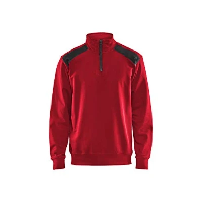 Afbeelding van Blaklader Sweatshirt bi colour met halve rits 3353 1158 Rood/Zwart XS