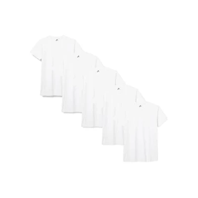 Afbeelding van Lower East Heren T shirt met ronde halsuitsnijding, Wit, set van 5, L