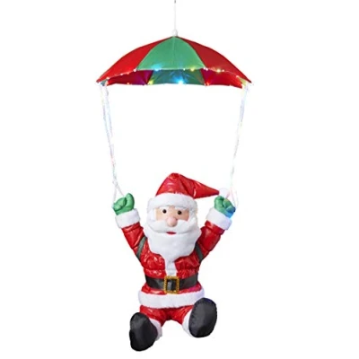 Afbeelding van Bonetti kerstman aan de parachute met 30 kleurrijke leds verlicht, vliegende voor binnen en buiten, timer (traditioneel parachute)
