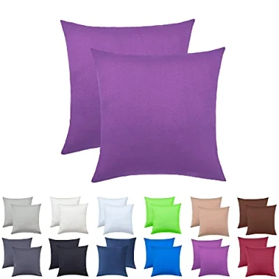 Afbeelding van NatureMark 2 pack jersey kussensloop kussenslopen zijslaper nekkussen vele maten en kleuren OEKO TEX (80 x 80 cm, paars)