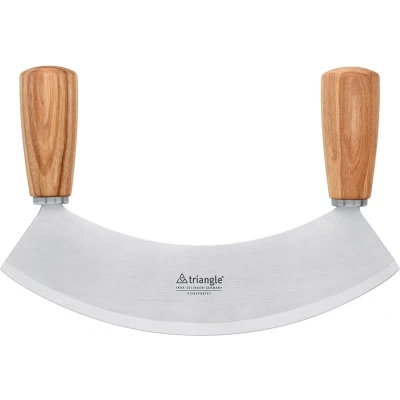 Afbeelding van Triangle Soul Wiegemes Halvemaan Design Essenhouten Heft RVS 23 cm