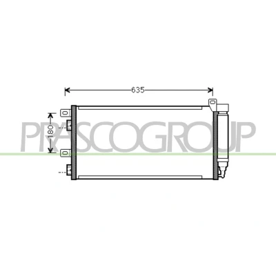 Afbeelding van PRASCO MN304C001 Condensor Airco Met droger 15mm 13mm Aluminium 605mm MINI: Hatchback