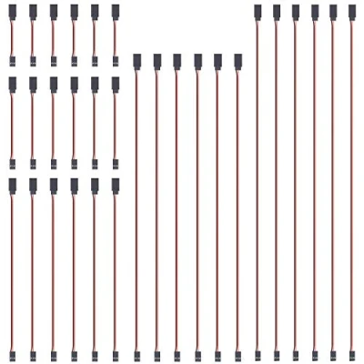 Afbeelding van GTIWUNG 30 STKS 4 &quot;6&quot; 12 &quot;20&quot; 24 &quot;JR Style Servo Verlengkabel, Servokabels, 3Pin Verlengkabel 22AWG 60 Kernen Draad Man vrouw Futaba JR voor Afstandsbediening Vliegtuigen, 5 Maten, 6 Elk