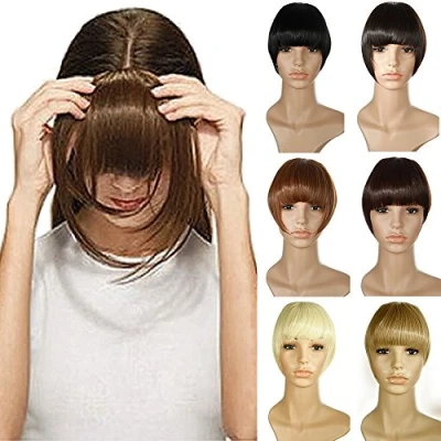 Afbeelding van Elailite Clip in pony, haarstukje, 30 g, 20 cm, fringe bangs, extensie voor haar, haarverlenging, haarstukjes, natuurlijk effect, donkerbruin