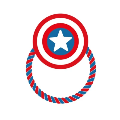 Afbeelding van Avengers Hondenspeeltje piepend pluche en touw L 8445484201697