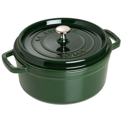 Afbeelding van Staub Gietijzeren braadpan / cocotte, rond 26 cm, 5 L, basilicum/groen