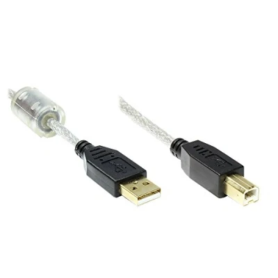 Afbeelding van Good Connections 2510 3TQ &quot;PREMIUM&quot; aansluiting/printerkabel USB 2.0 stekker A naar B, 3 m helder