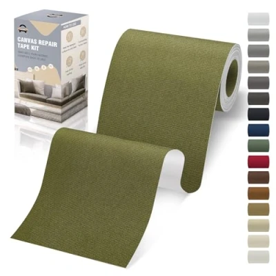 Afbeelding van OAZ 10 x 200 cm canvas reparatiepatches, patches, zelfklevende reparatietape, waterdichte stof, reparatiepatchkit voor boot, sofa, stoel, bank, tenttas