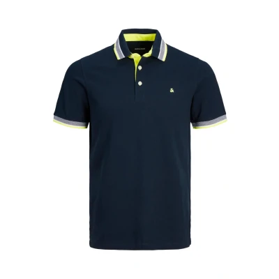 Afbeelding van Jack &amp; Jones Jjepaulos Poloshirt dunkelblau3, Heren, Maat: 3XL, Dunkelblau/3