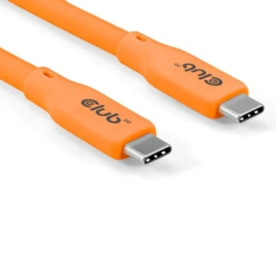 Afbeelding van Club3D CAC 3000 USB4 Gen2x2 Type C Bi Directional Oranje 4K60Hz, Data 20Gbps, PD 240W (48V/5A) EPR M/M 2m