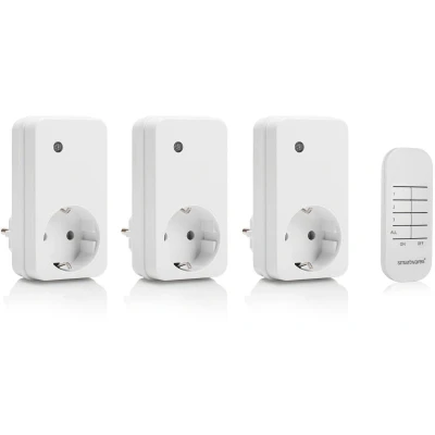 Afbeelding van Smartwares SH4 99573 Schakelaar Set 4 delig Plug &amp; Connect 3 draadloze stekkers met afstandsbediening