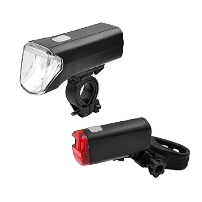 Afbeelding van FISCHER FAHRRAD 85347 Fietsverlichtingsset LED werkt op batterijen Zwart