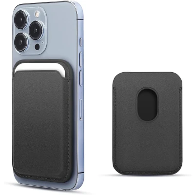 Afbeelding van Mag safe Portemonnee Leder Compatibel met iPhone 15/14/13/12 Pro/Max/Plus/Mini, RFID kaarthouder Magneetmagneet(zwart)