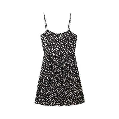 Afbeelding van TOM Tailor Denim Jurk, Dames, Maat: XS, Black flower minimal print