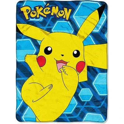 Afbeelding van Pokémon, &quot;Glitch Pikachu&quot; Micro Raschel Gooi Deken, 46 &quot;x 60&quot;, Multi Color