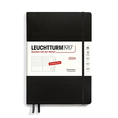 Afbeelding van LEUCHTTURM1917 Composition B5 367853 Weekplanner 2024, met extra boekje voor adressen en jubilea, zwart, Duits, 12 maanden