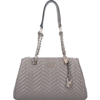 Afbeelding van Guess Anning Shoulder Satchel Handtas, Dames, Maat: One Size, Dark taupe