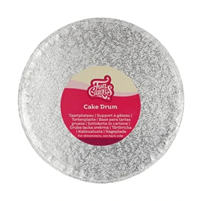 Afbeelding van FunCakes Cake Drum Rond Zilver Ø20 cm / 12 mm Taartonderlegger Taartkarton