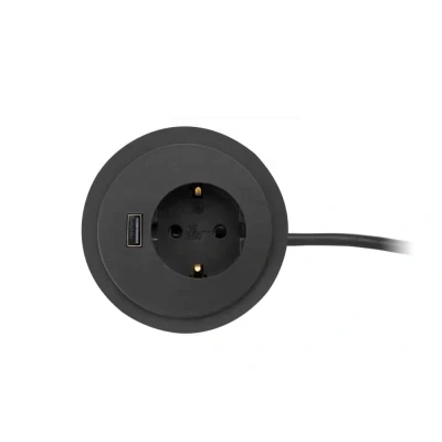 Afbeelding van Rond inbouw powerbox 60mm Zwart
