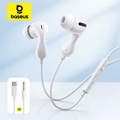 Afbeelding van Baseus Encok CZ20 Kopfhörer Kabelgebunden im Ohr Anrufe/Musik USB Typ C Weiss (Bedraad), Koptelefoon, Wit