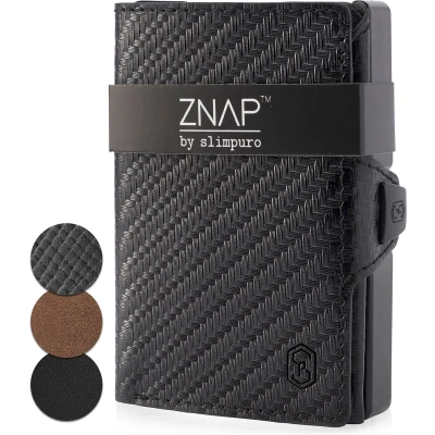 Afbeelding van Slim Wallet Mini Portemonnee Geldbuidel Portefeuille Voor Maximaal 12 Bankpasjes Gemakkelijke Toegang: Uitwaaien Van De Pasjes Munt En Papiergeldvak Slank Design Vlak Duurzaam 8X1,8X6Cm Rfid Beschermkaart Aluminium Antraciet