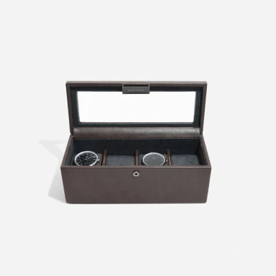 Afbeelding van STACKERS BROWN Luxe Horloge Doos Opbergdoos 4 vakken Heren