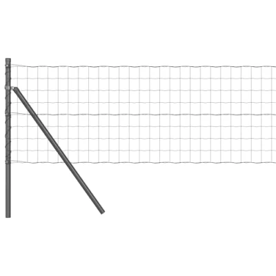 Afbeelding van vidaXL Euro hek met 13 palen 0.6x25 m Gegalvaniseerd staal Grijs