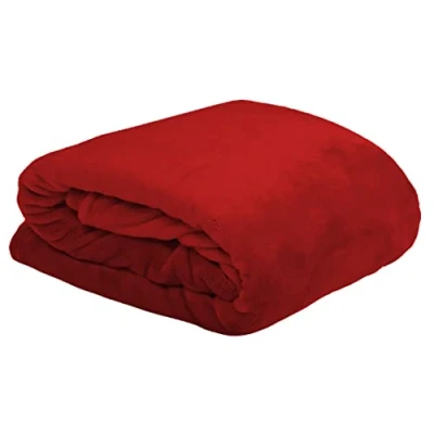 Afbeelding van Stof Textiles Plaid/bankdeken Maribelle rood 130 x 160 cm polyester fleece 1 persoons