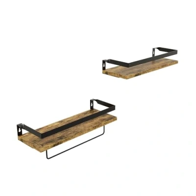 Afbeelding van Vicco Fyrk Wandplank 43 x 13 cm Set van 2 Eiken rustiek