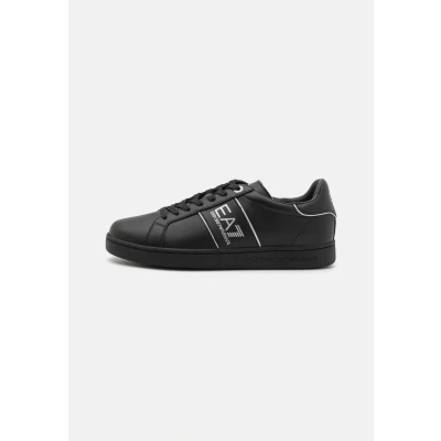 Afbeelding van EA7 Emporio Armani Classic Unisex Sneakers laag, Maat: 43 1/3, Triple black/silver Leer