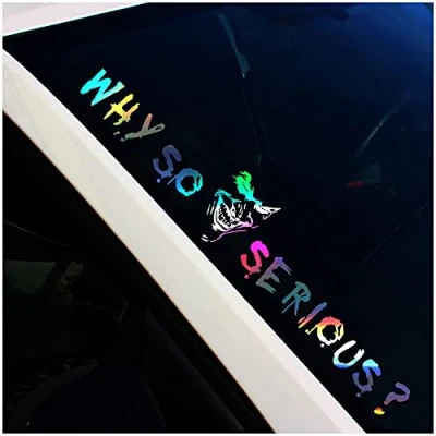 Afbeelding van Finest Folia FS56 Voorruit Sticker Waarom zo Serious Joker (hologram, buitenlijm)