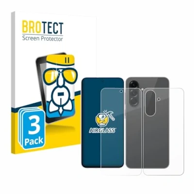 Afbeelding van BROTECT Screenprotector voor Samsung Galaxy A56 (Voor+Achter) Folie Beschermfolie Beschermglas transparant (3 Stuks)