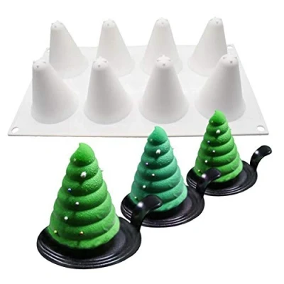 Afbeelding van DUBENS Kerstboom Cake Decoreren Mould 3D Siliconen Mallen Voor Bakken Brownie Mousse Maken Dessert Pan Chocolade Gereedschap