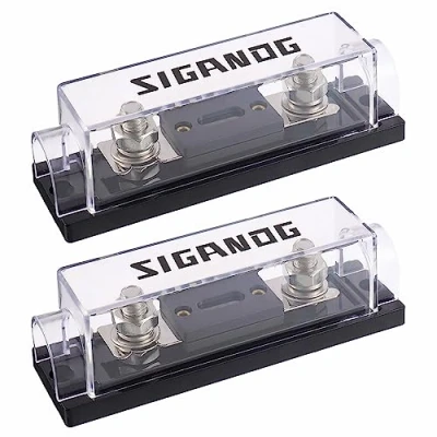 Afbeelding van SIGANDG 150Amp ANL Zekeringhouder 0/2/4 Gauge Zekeringblok met 150 A Zekeringen voor Auto Audio Truck DIY (2 Pack)