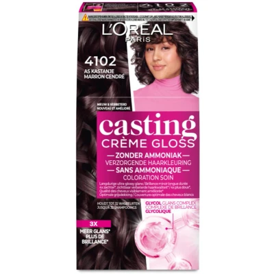 Afbeelding van 2x L&#039;Oréal Casting Crème Gloss Semi Permanente Haarkleuring 4102 Parelmoer Kastanjebruin