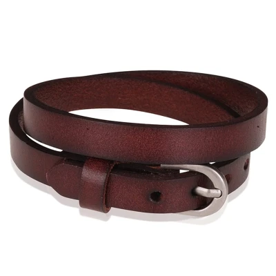 Afbeelding van Stone Valley wrap armband Leer Verstelbaar Gesp Donkerbruin