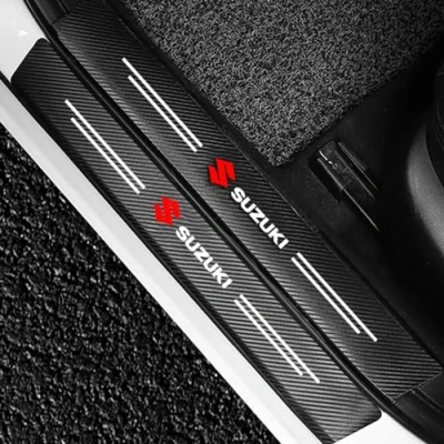 Afbeelding van 4 STKS Auto Schopplaten Voor Suzuki SX4 S Cross 2021 2022 2023,Carbon Fiber Instaplijsten Protector Stickers Instaplijstbeschermer Drempel Trim Accessoires
