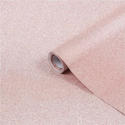 Afbeelding van d c fix Plakfolie, glinsterend, roze goud, zelfklevend, glitterfolie voor knutselen, knutselfolie, rol, glitterpapier, knutselpapier, Kerstmis, meubels, decoratiefolie, vinylfolie, 67,5 cm x 2 m
