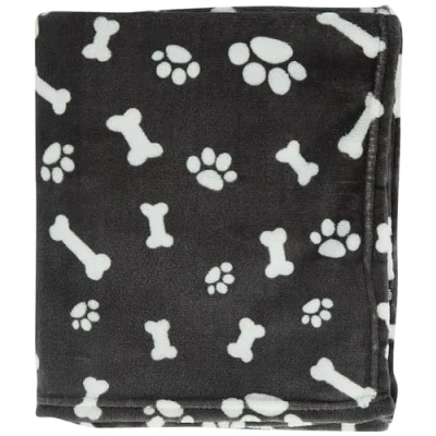 Afbeelding van Trixie Hondendeken Kenny Fleece Bot / Pootjes Grijs 150X100 CM (398715)