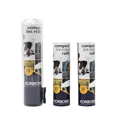 Afbeelding van Korbond Compact Lint Roller &amp; Refills Travel Sized Remover Inclusief 3 Rollen Sticky Sheets