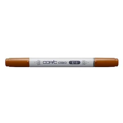 Afbeelding van COPIC Ciao Marker Type E 15, Dark Suntan, veelzijdige layout marker, op alcoholbasis, met een medium breedte en brush tip
