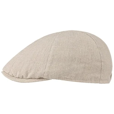 Afbeelding van Lipodo Linnen Pet Dames/Heren cap flat hat zomer met klep voor Lente/Zomer M (57 58 cm) beige