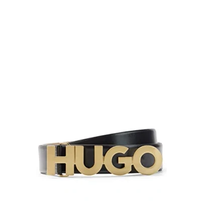 Afbeelding van HUGO BOSS heren Zula riem van leer in de kleur Zwart, maat: 90 cm