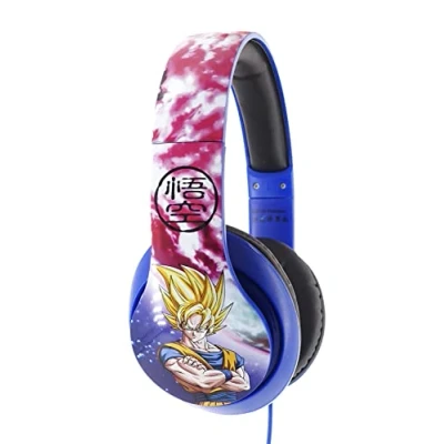 Afbeelding van Teknofun Officiële Dragon Ball Z licentie Goku en Vegeta Space koptelefoon Hoge kwaliteit 3,5 mm jack connector Verstelbare hoofdband Blauw roze Vanaf 14 jaar 811342
