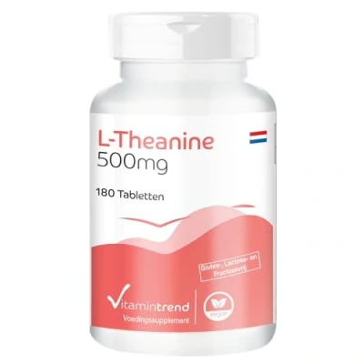 Afbeelding van L Theanine 500mg 180 veganistische tabletten hoge dosering ! VOOR 6 MAANDEN Gemaakt in Duitsland Vitamintrend®