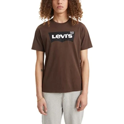 Afbeelding van Levi&#039;s Graphic Crewneck Tee T shirt Mannen, Batwing Color Hot Fudge, S