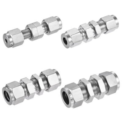 Afbeelding van RVS schotkoppeling, 1/8&#039;&#039; 1/4&#039;&#039; 3/8&quot; 1/2&#039;&#039; 3 4 6 8 10 12mm OD buis(6.35mm)