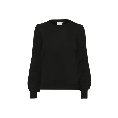 Afbeelding van KAFFE Damestrui, ronde hals, regular fit, lange mouwen, gestructureerd, gebreid, Black Deep, M